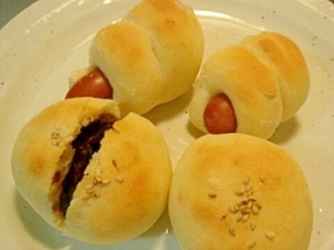 あんパン&ソーセージパン★サラダ油使用の生地